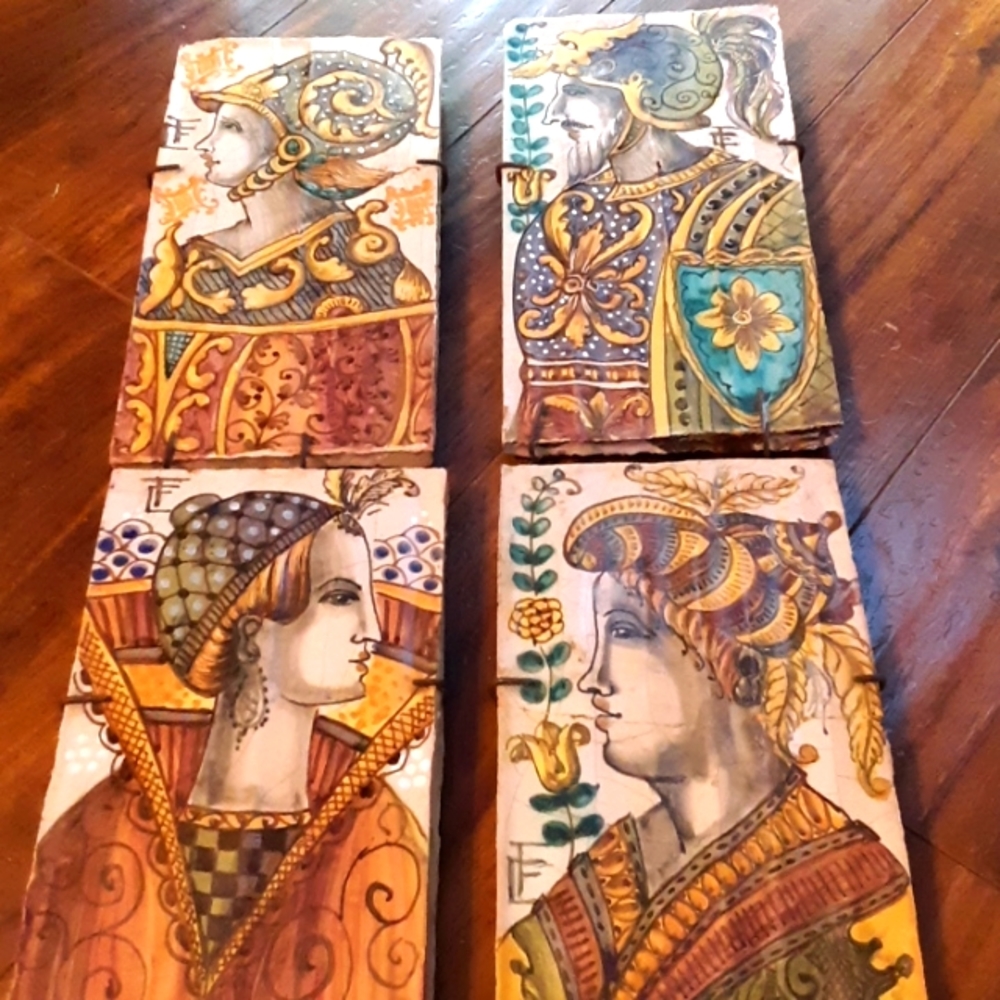 Handpainted vintage Italian tiles